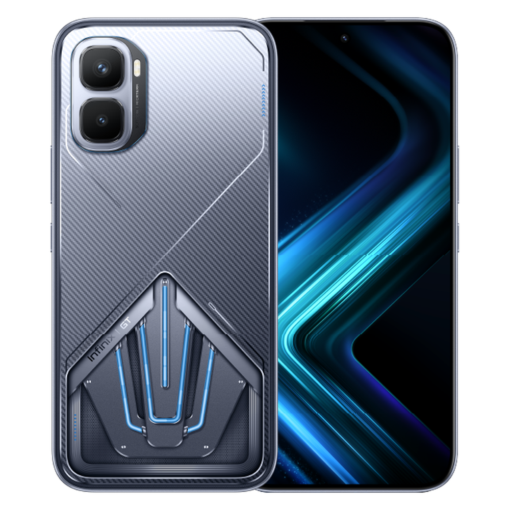 Infinix GT 50 Pro Silver Glacier front and rear