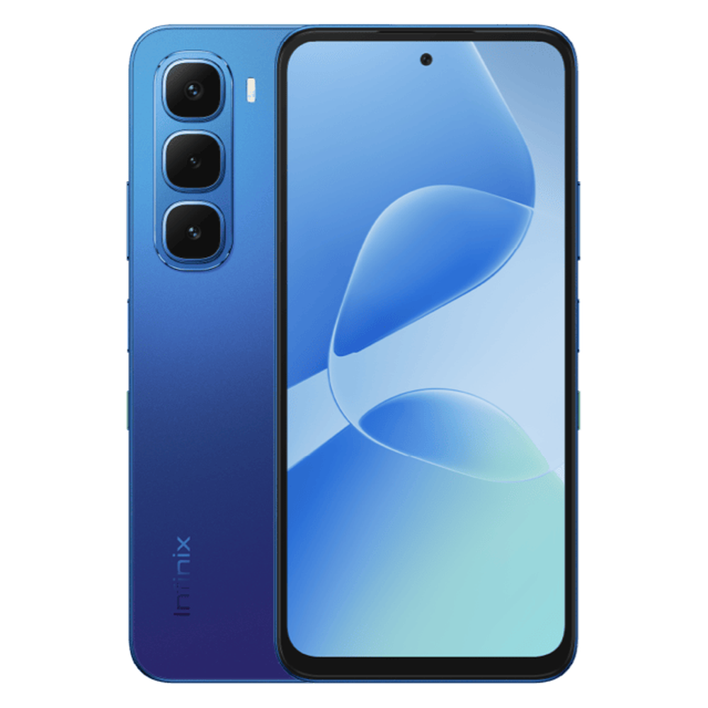 Infinix Hot 60i Shadow Blue front and rear