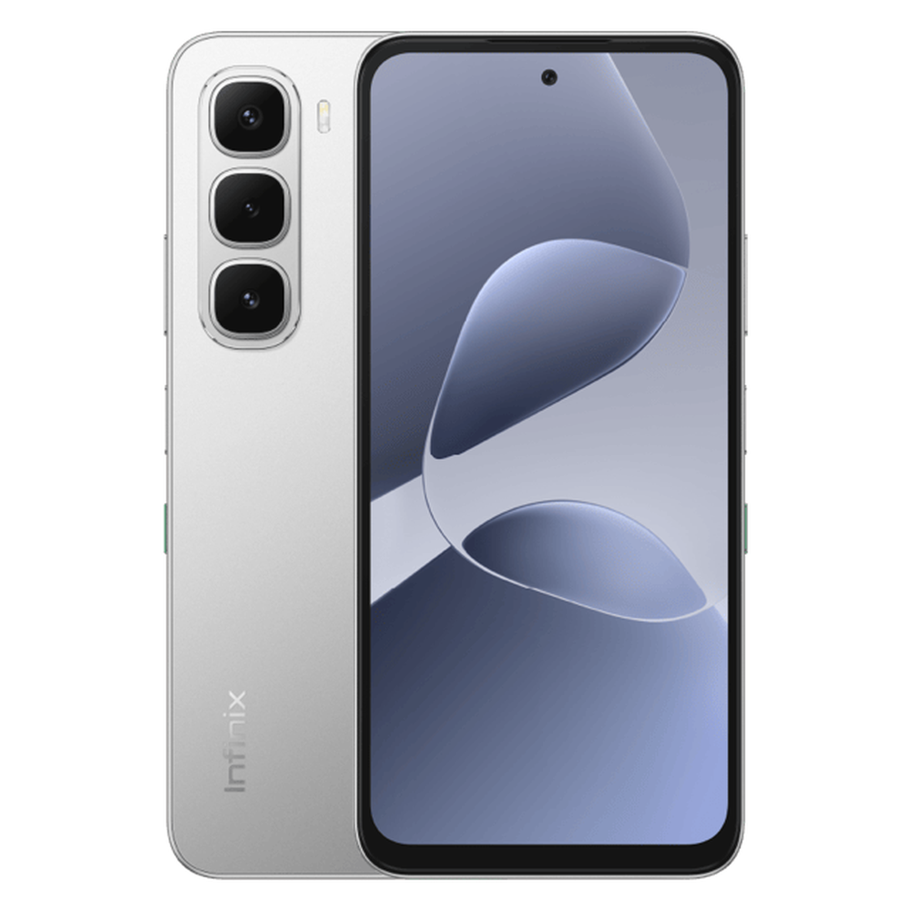 Infinix Hot 60i Titanium Silver front and rear