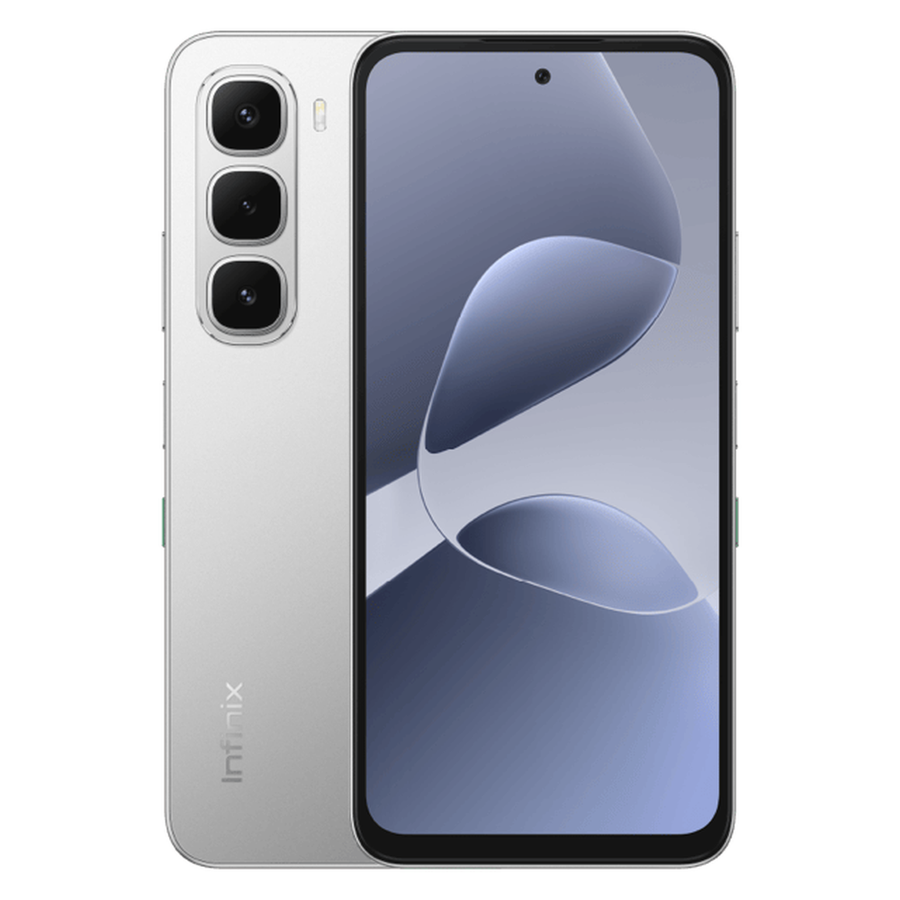 Infinix Hot 60i Titanium Silver front and rear