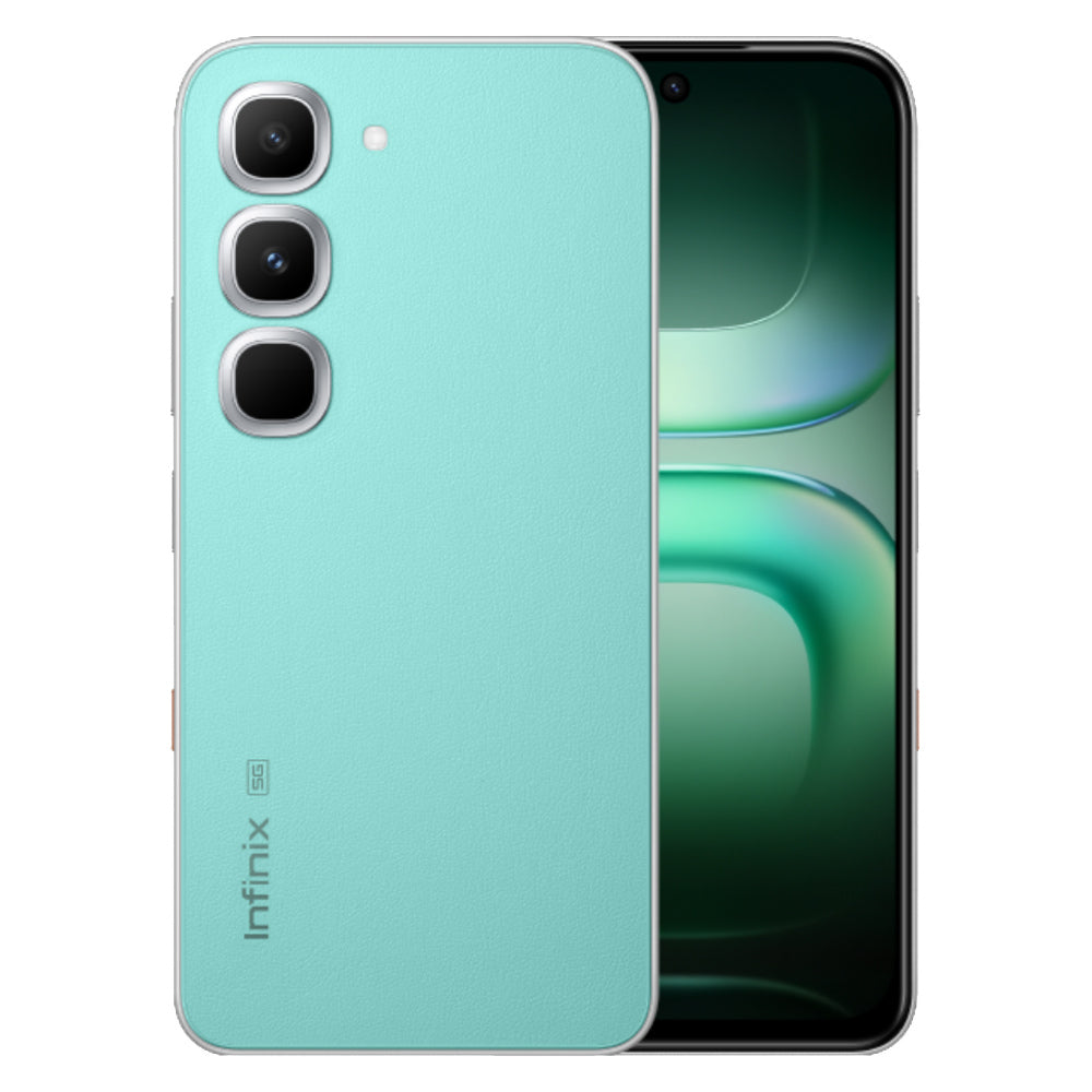 Infinix Hot 70 Pro Mirage Green front and rear
