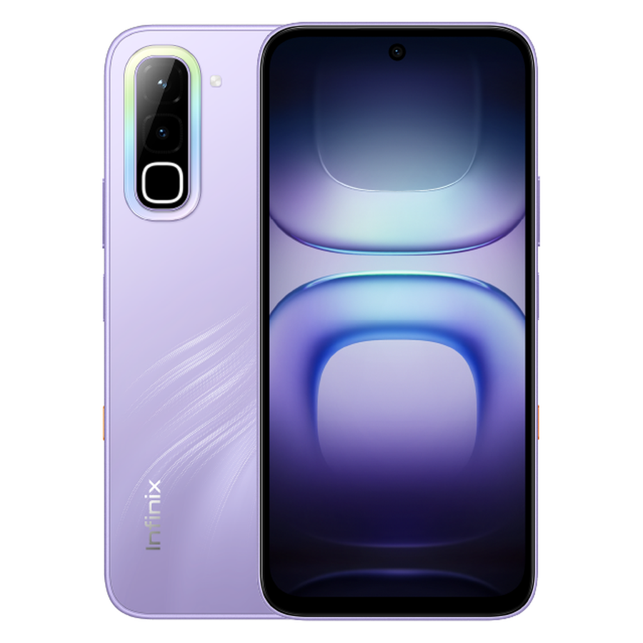 Infinix Hot 70 Quiet Violet front and rear
