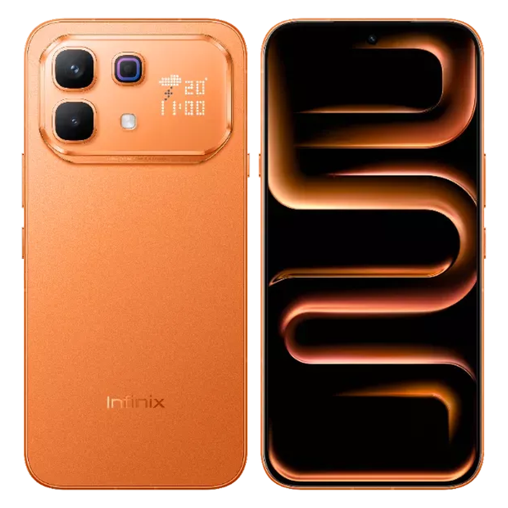 Infinix Note 60 Pro 5G Solar Orange front and rear