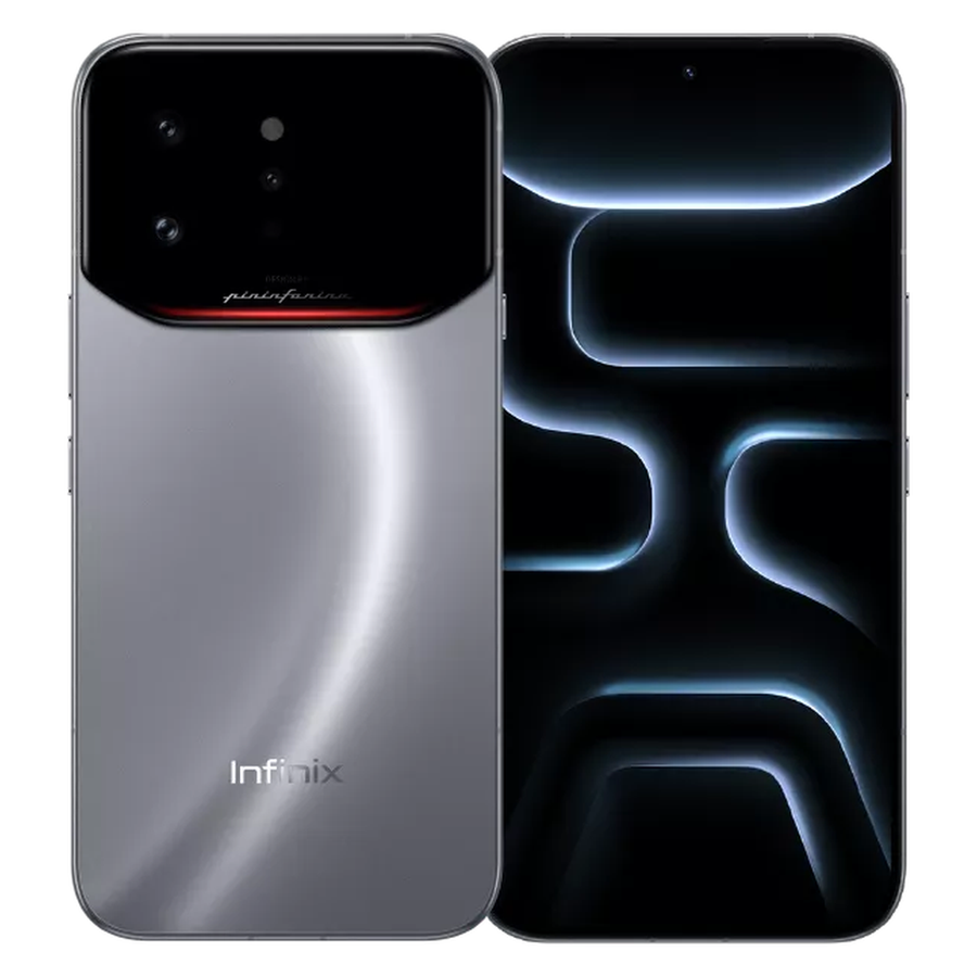 Infinix Note 60 Ultra 5G Roma Silver front and rear