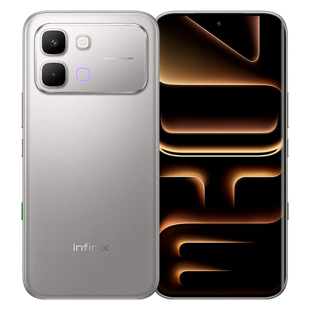 Infinix Note Edge 5G Lunar Titanium front and rear