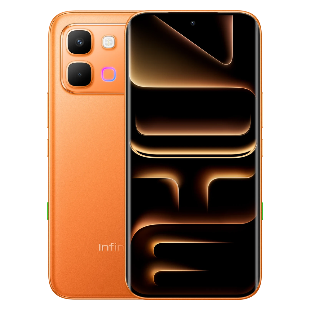 Infinix Note Edge 5G Solar Orange front and rear