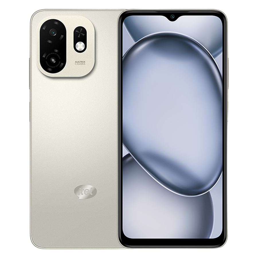 Itel A100C Titanium Gold front and rear