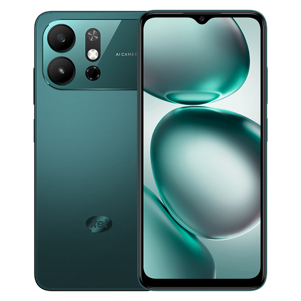 Itel A100C Special Edition Lake Green front and rear