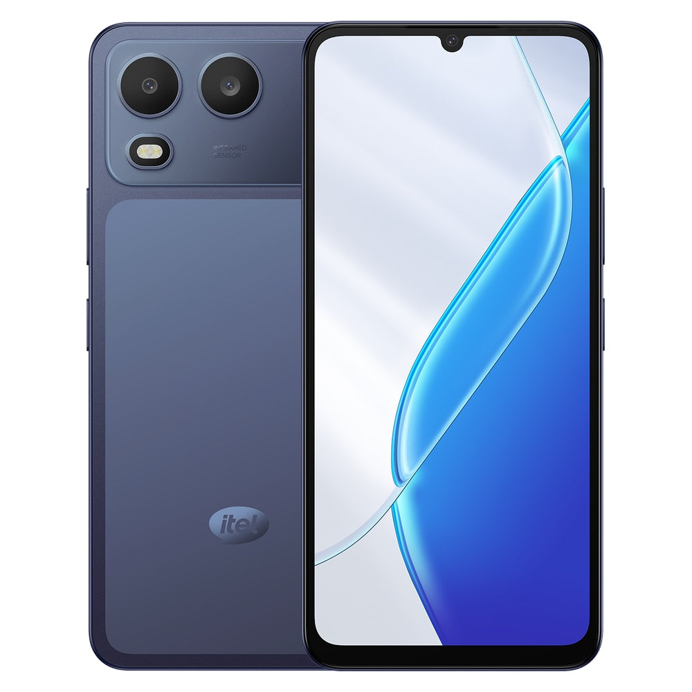 Itel A200 – Nightly Blue front and rear view