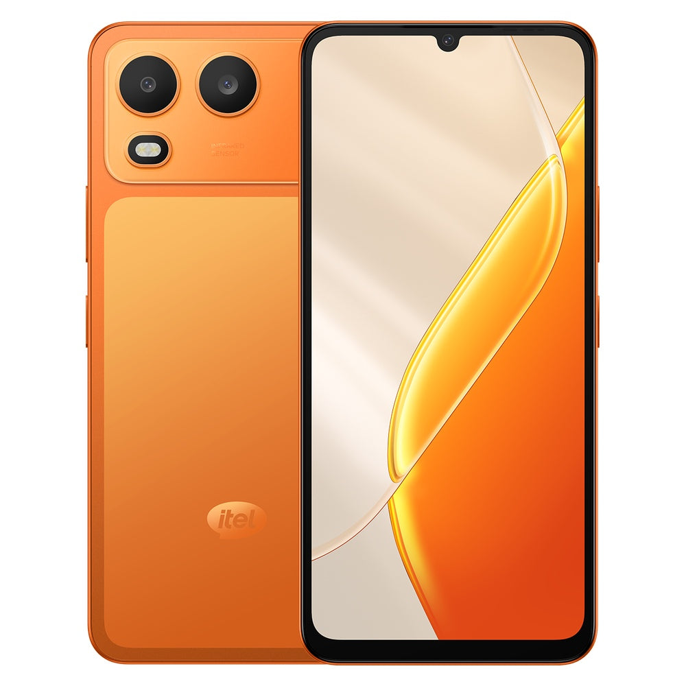 Itel A200 – Orange front and rear view