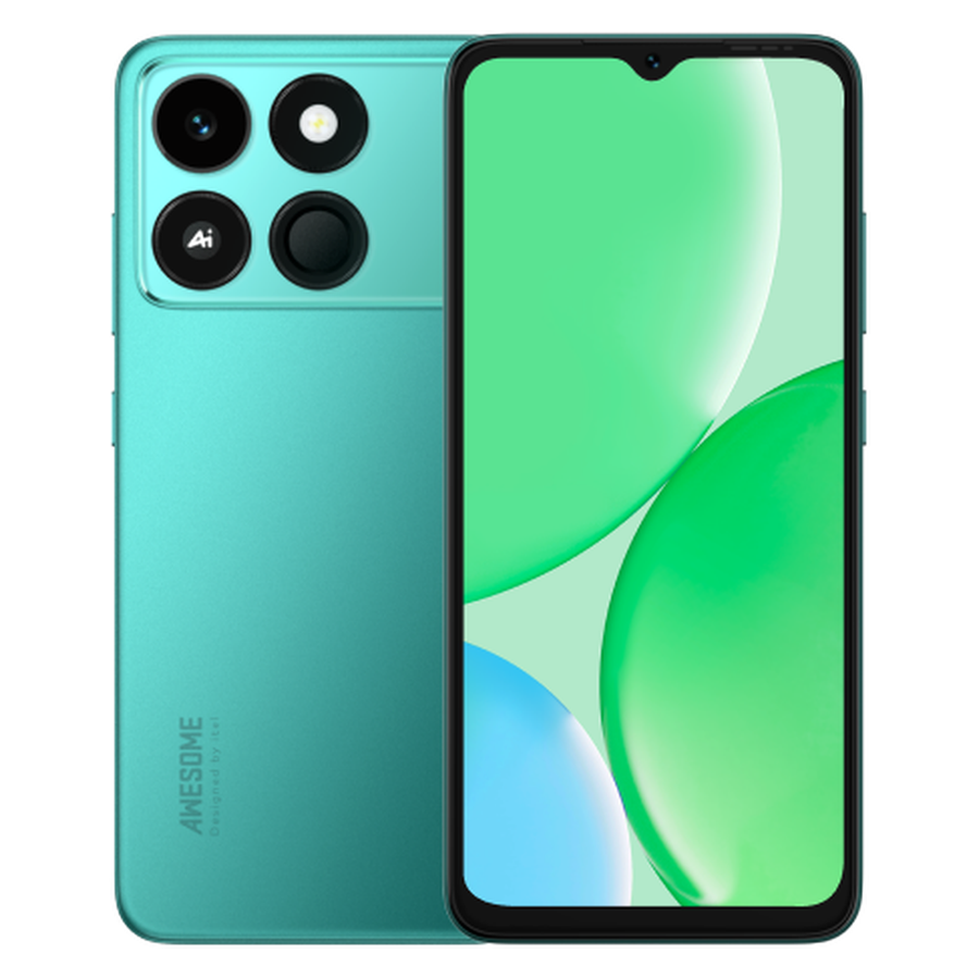 Itel A50C Special Edition Lake Green front and rear