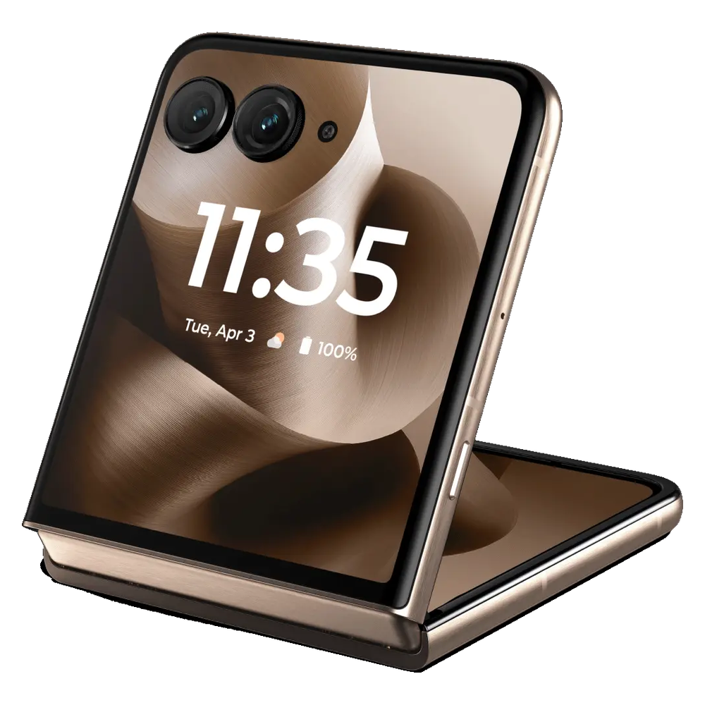 Motorola Razr 60 Ultra 5G – PANTONE Mountain Trail folded angle view