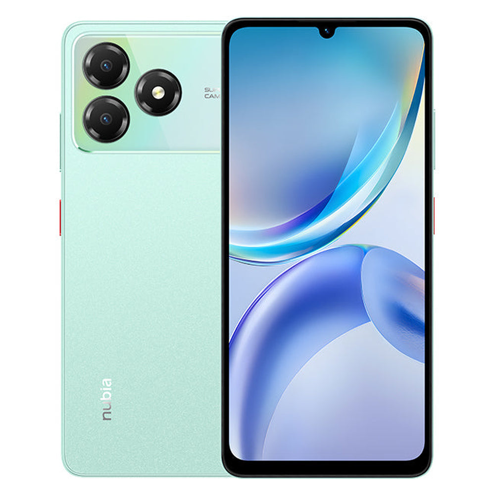 nubia A36 Aqua Green front and rear