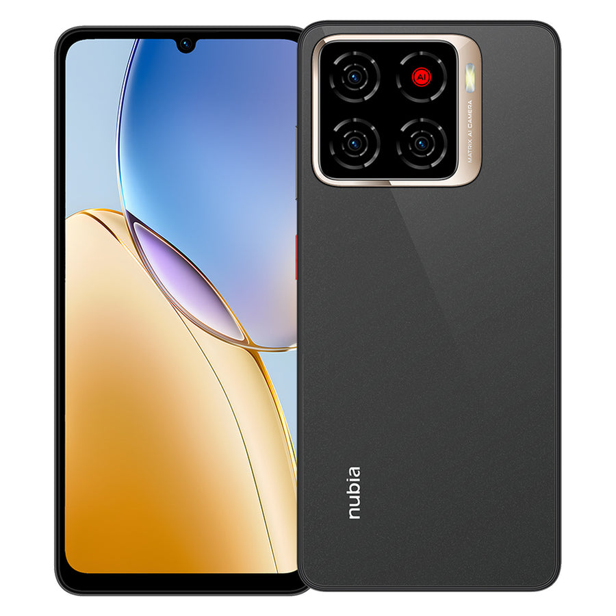 nubia A56 Celestial Black front and rear