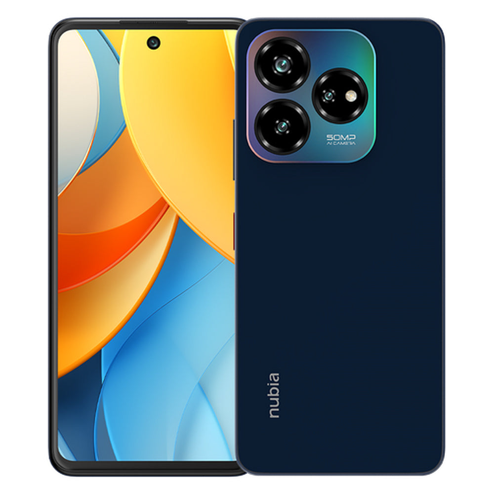nubia V60 Design Dark Blue front and rear