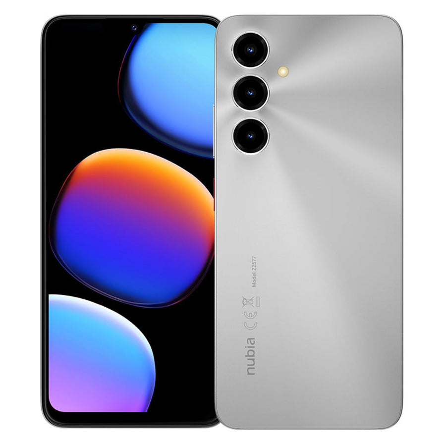 nubia v80 max stellar silver front and rear