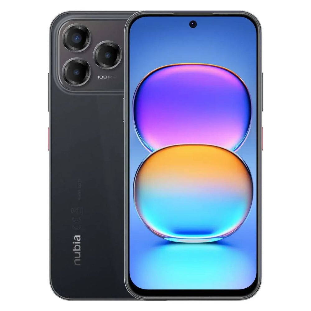 nubia V80 Pro Midnight Black front and rear
