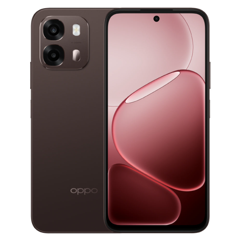 Oppo A6s Cappuccino Brown front and back view