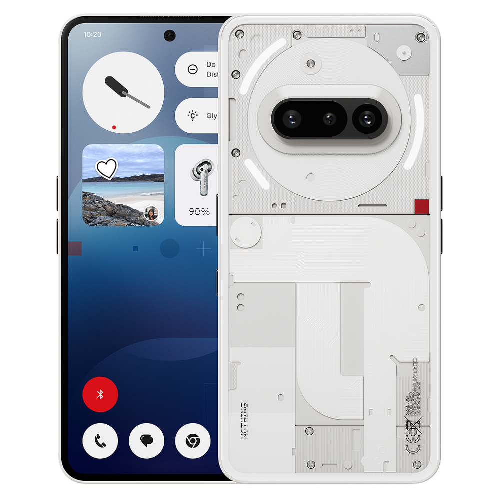 Nothing Phone (3a) – White front and rear views
