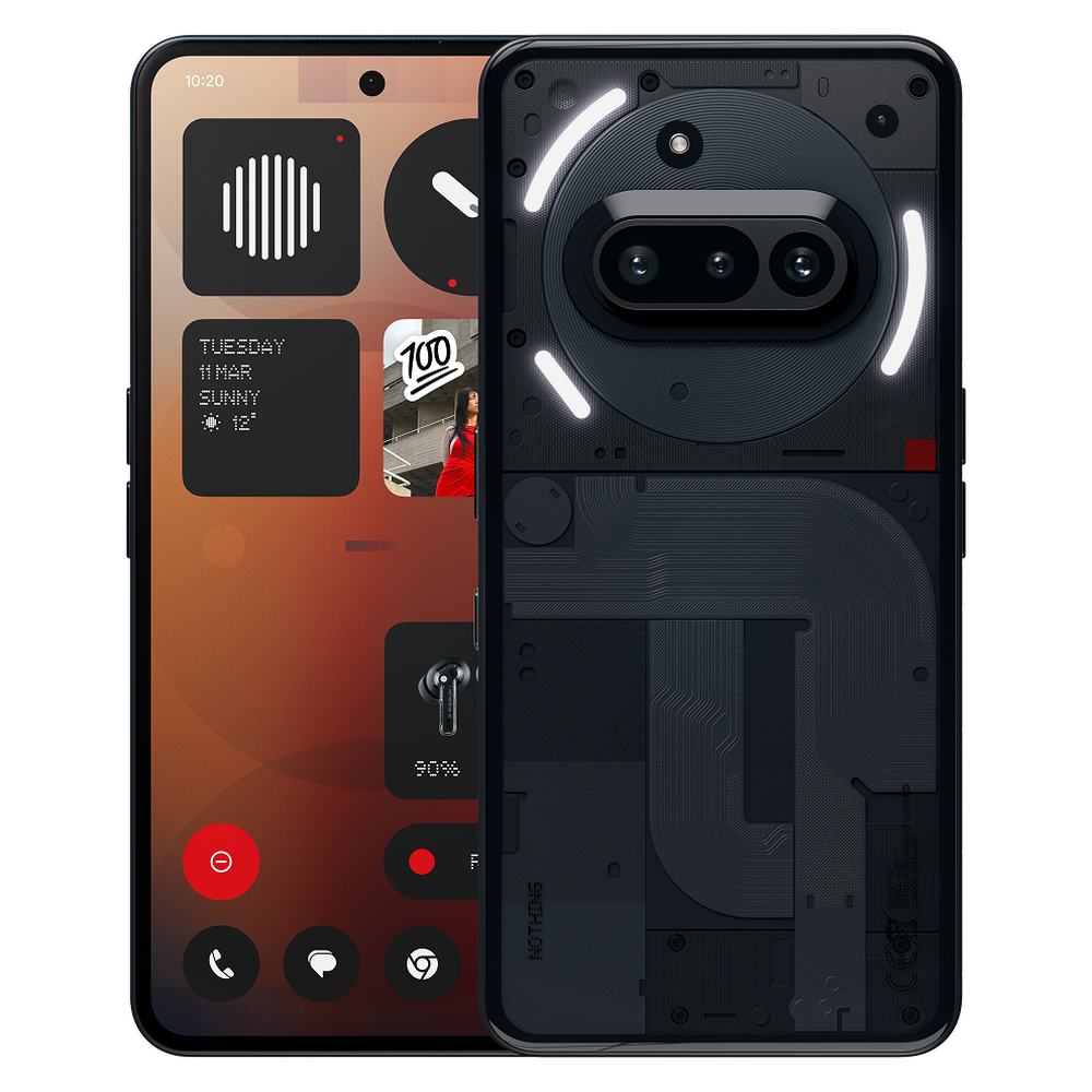 Nothing Phone (3a) – Black front and rear views