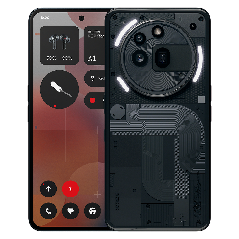 Nothing Phone (3a) Pro – Black front and rear views