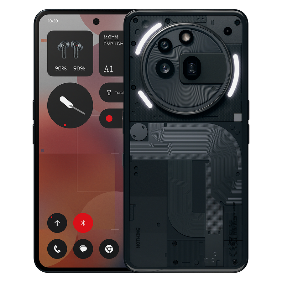 Nothing Phone (3a) Pro – Black front and rear views