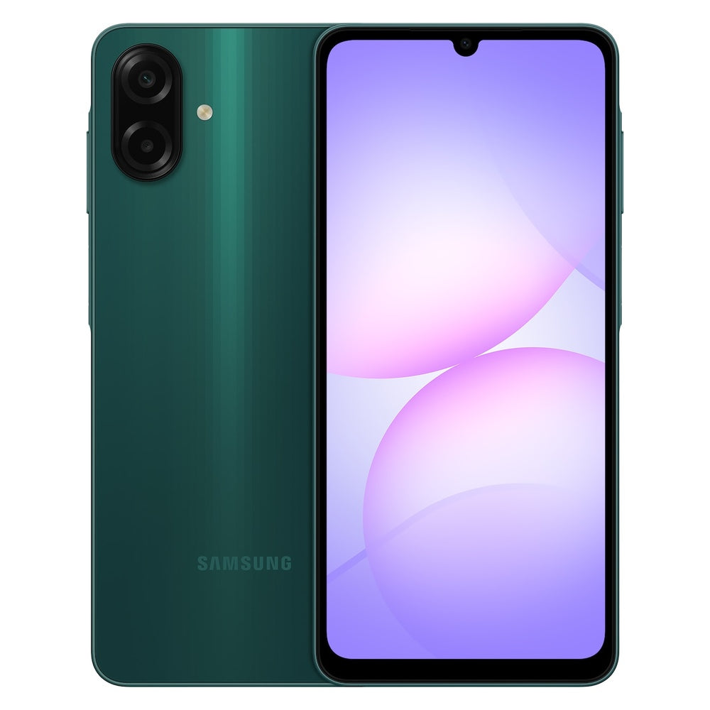 Samsung Galaxy A07 – Green front and back view