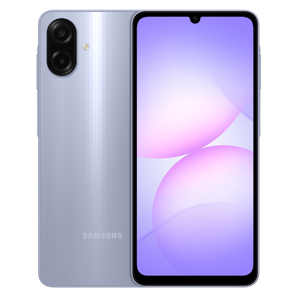 Samsung Galaxy A07 – Light Violet front and back view