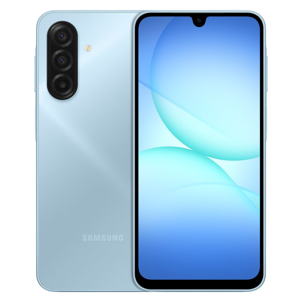Samsung Galaxy A17 – Light Blue front and back view