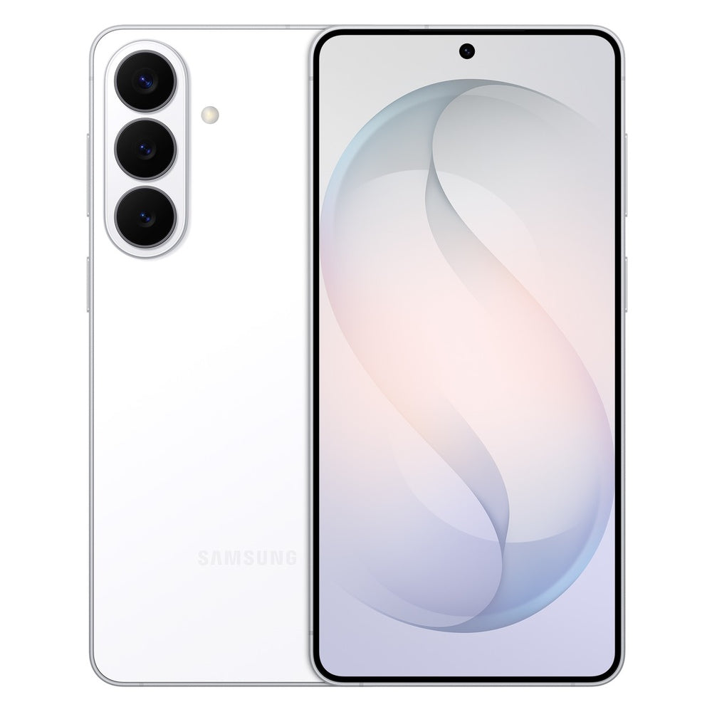 Samsung Galaxy S26+ – White front and back view