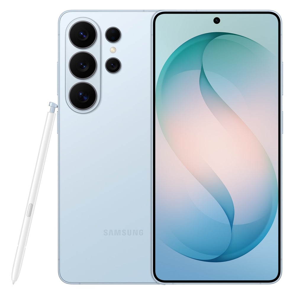 Samsung Galaxy S26 Ultra – Sky Blue front and back view