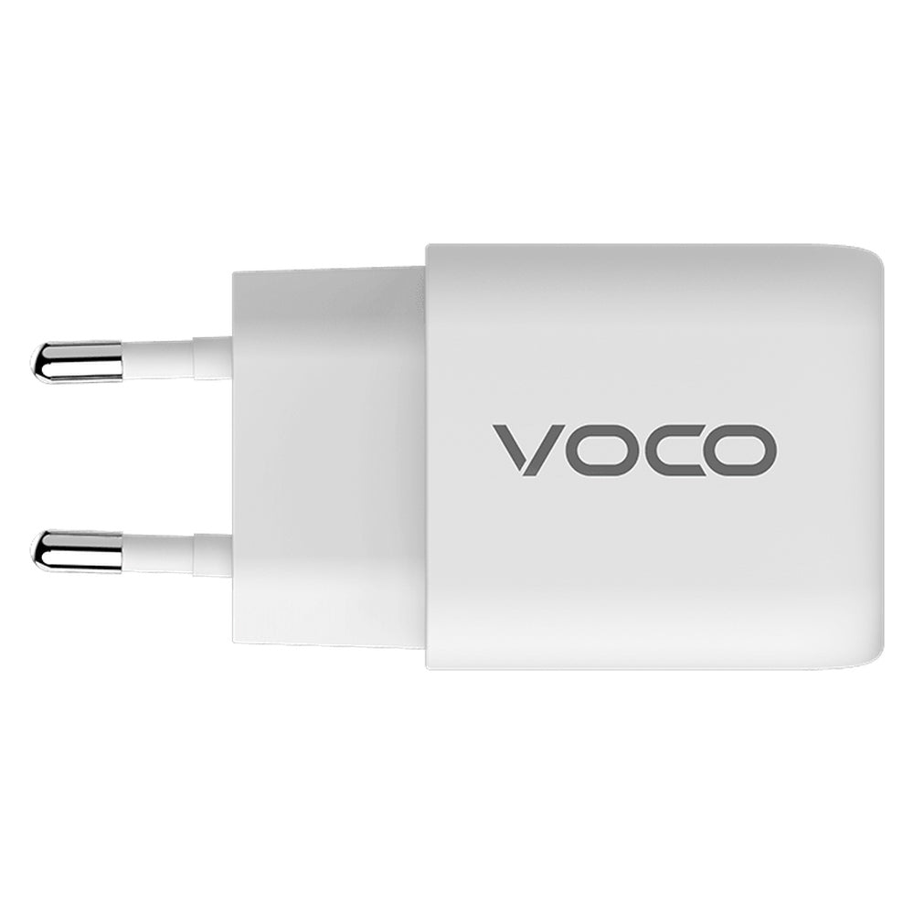 Voco P-02 white charger side view with Voco branding